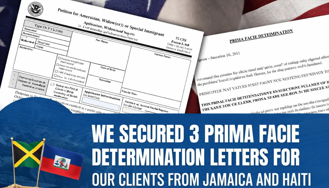 We secured 3 Prima Facie Determination Letters for our clients from Jamaica and Haiti