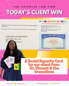A Social Security Card for Our Client from St. Vincent & the Grenadines