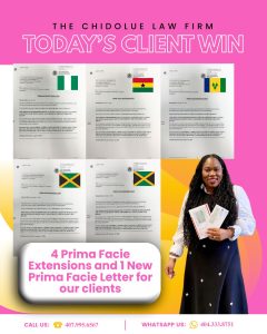 4 Prima Facie Extensions and 1 New Prima Facie Letter for Our Clients