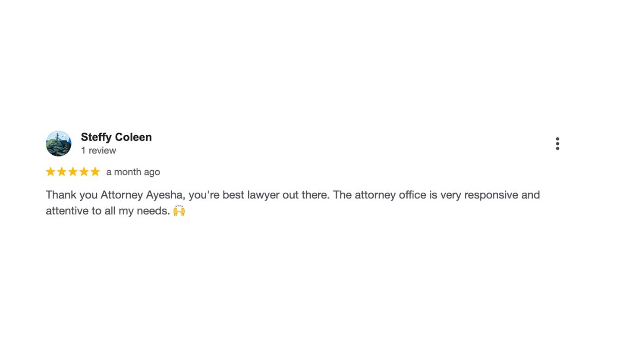 Google review for The Chidolue Law Firm