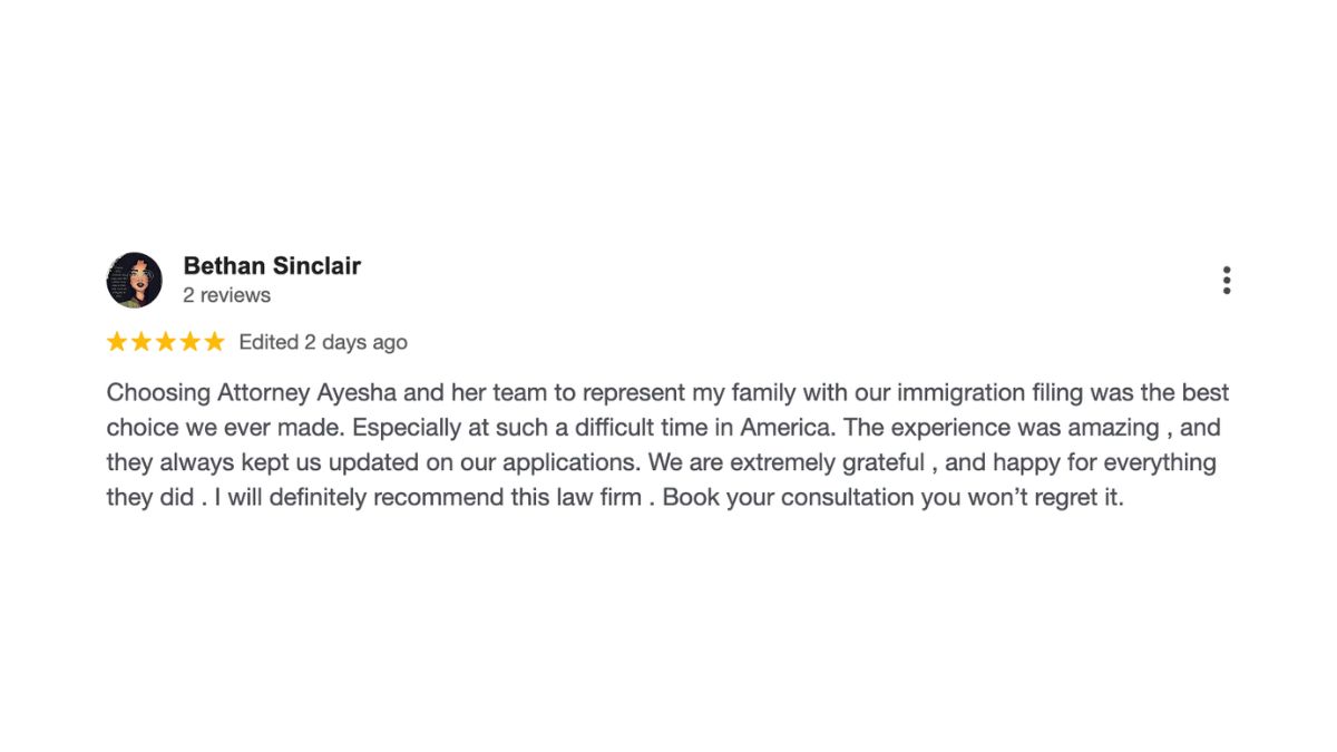 Google review for The Chidolue Law Firm
